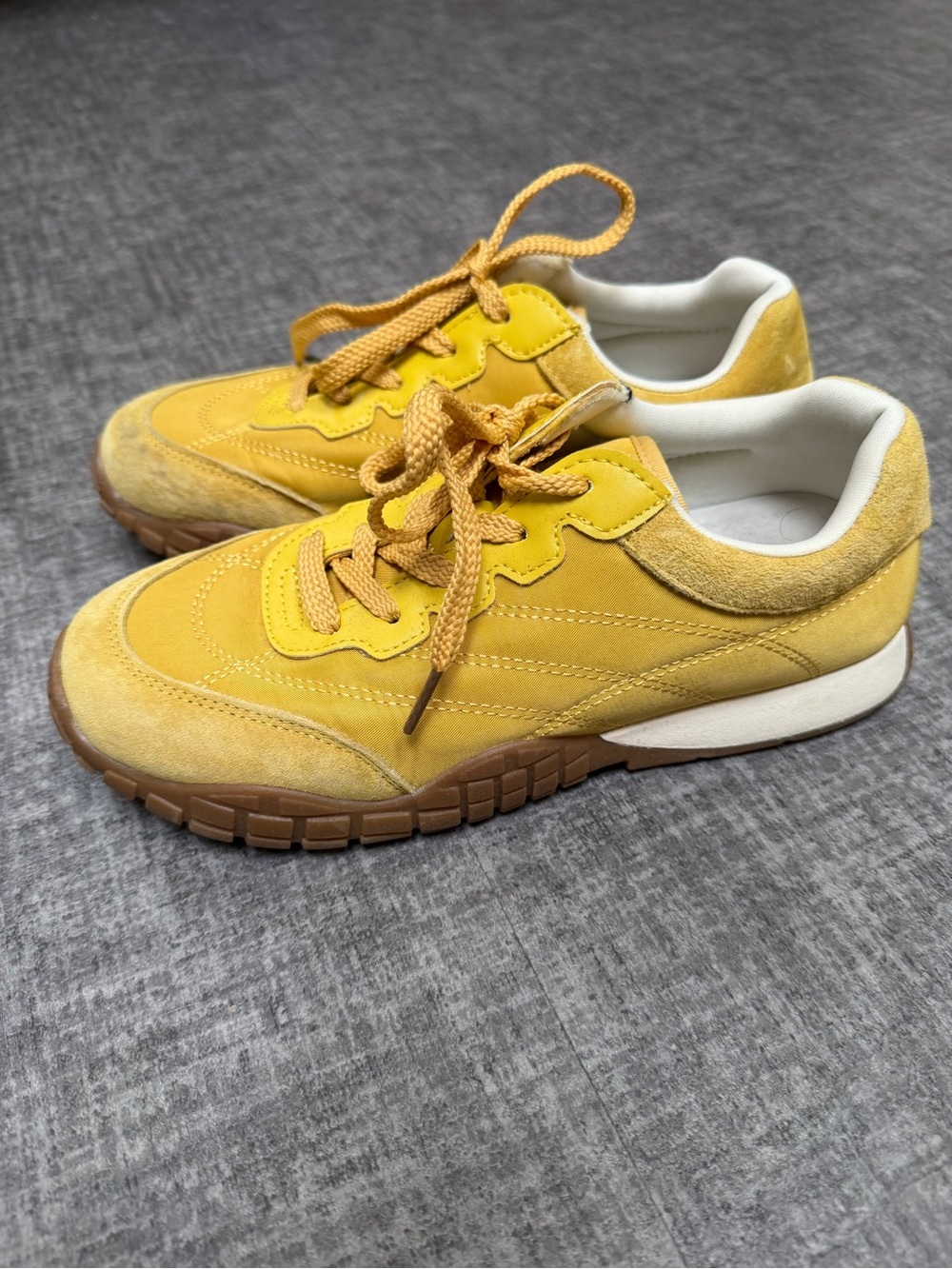 Women’s Yellow Suede & Textile Casual Sneakers